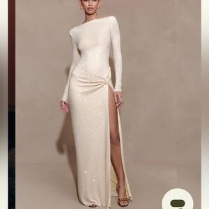 Meshki Deanna Long Sleeve Dress with Side Slit